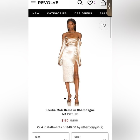 Majorelle Cecelia Dress in Champagne NWT Small - Picture 5 of 6